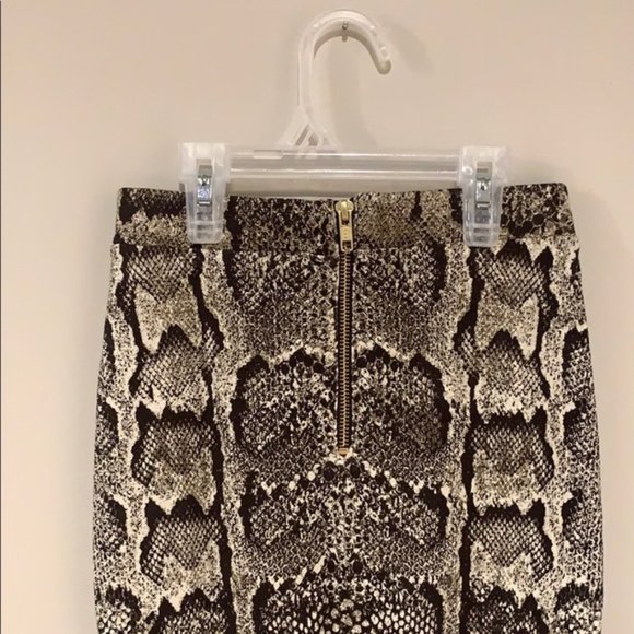 H&M Brown Snake-Print Midi Skirt - Women’s Size XS - Picture 6 of 7